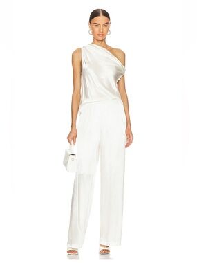 Enza Costa Satin High Waist Wide Leg Pants